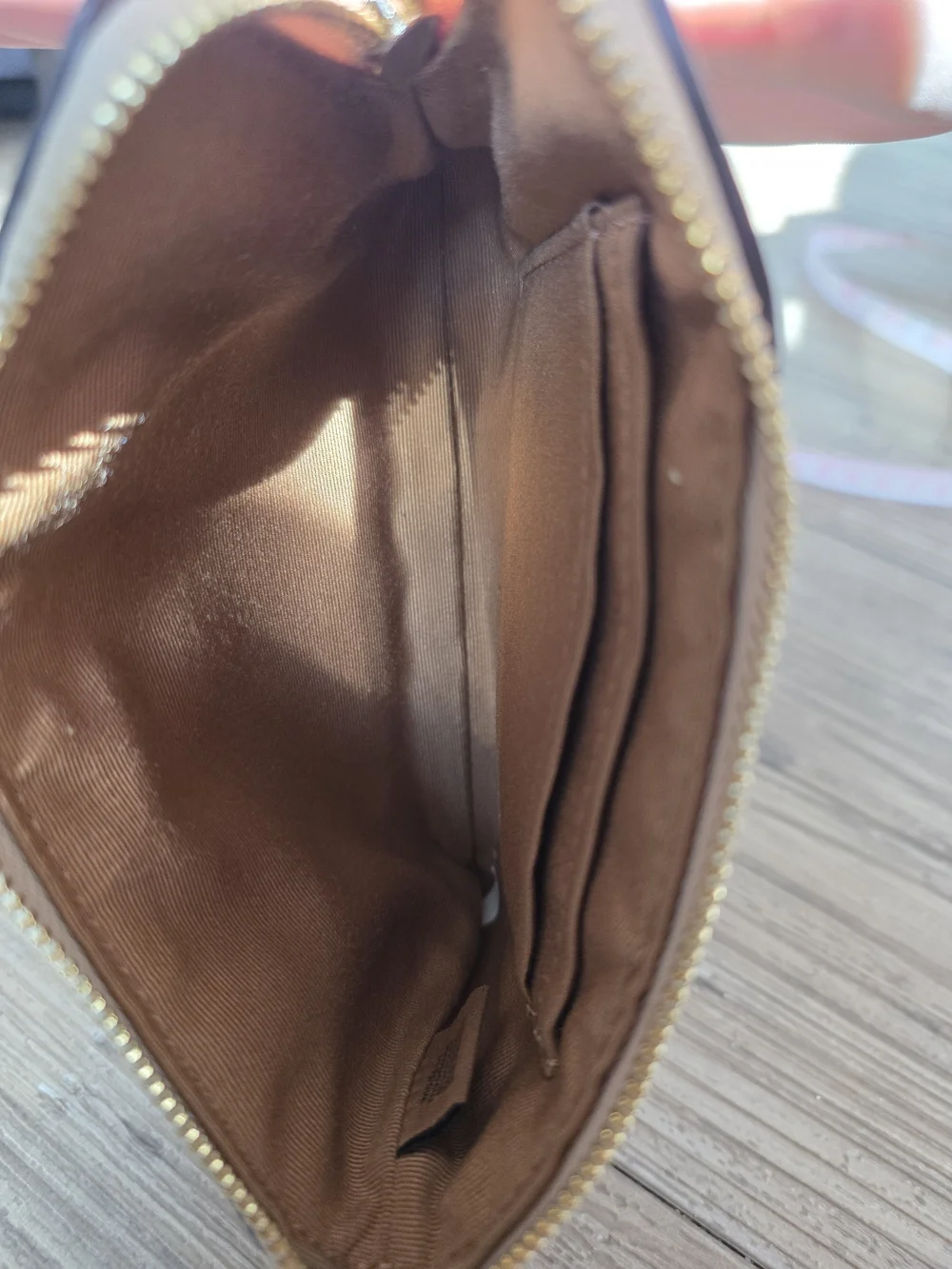 COACH Signature Canvas Wristlet in Khaki & Chalk